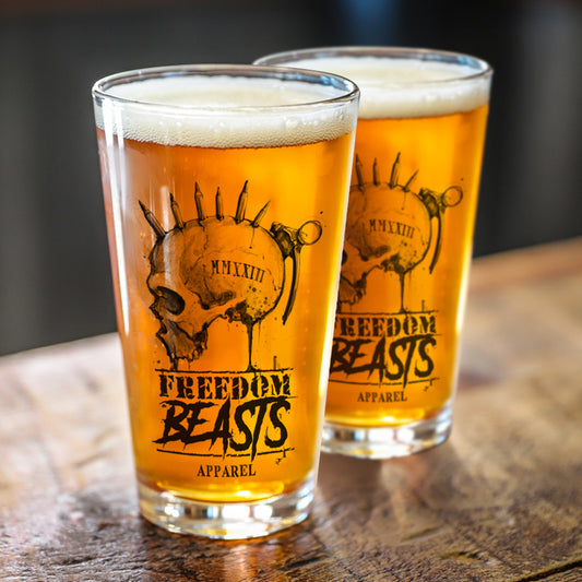 Freedom Beasts Hand Drawn Logo Glass