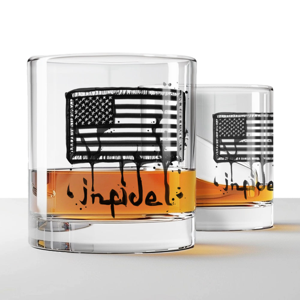 American Infidel Rocks Glass Set