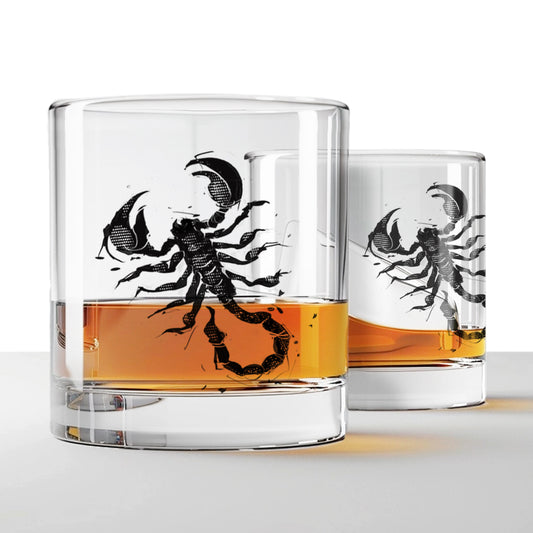 Black Scorpion Rocks Glass Set