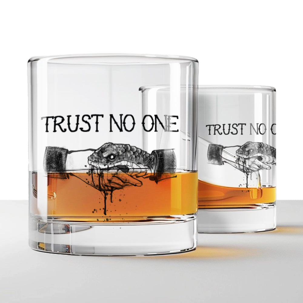 Trust No One Rocks Glass Set