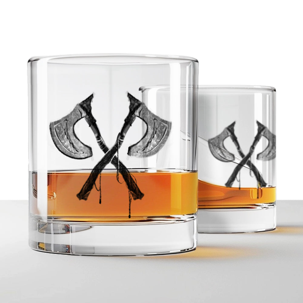 Viking Axes Rocks Glass Set